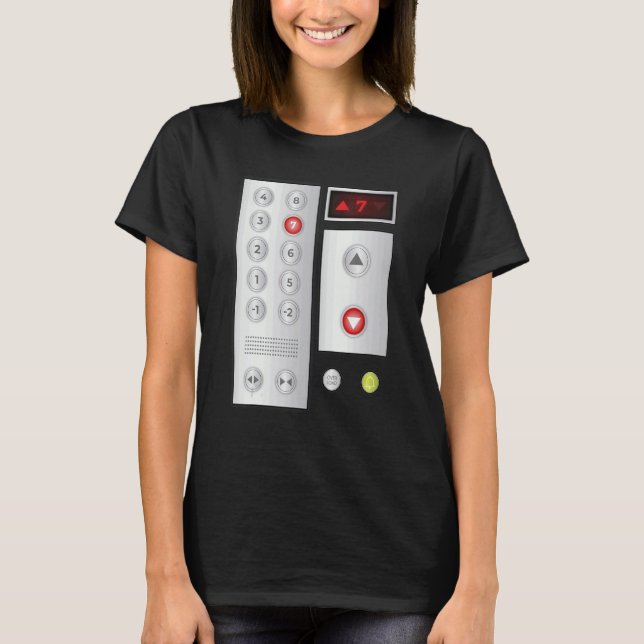 Cool Elevator Buttons Men Women Lift Halloween Cos T-Shirt (Front)