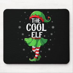 Cool Elf Christmas Girls Women Elf Squad Xmas Fami Mouse Mat