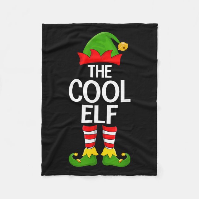 Cool Elf Xmas Matching Family Elf Squad Christmas  Fleece Blanket (Front)