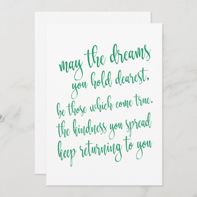 Cool Emerald Green St Patrick's Day Party Script Invitation (Front/Back)