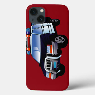 Cool Emergency Police Car Cartoon Design for Kids iPhone 13 Case