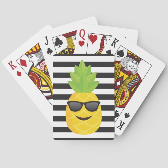 cool emoji pineapple playing cards (Back)