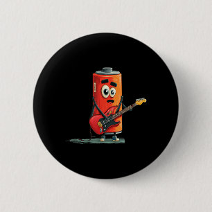 Cool Energy Battery with Guitar for Rockn Roll 6 Cm Round Badge