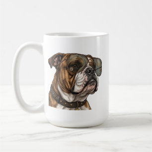 Cool English Bulldog in Aviator Sunglasses Coffee Mug