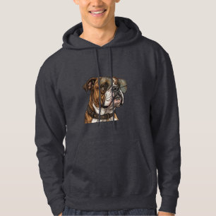 Cool English Bulldog in Aviator Sunglasses Hoodie
