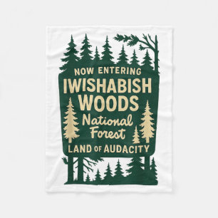 Cool Entering Wishabish Woods National Forest Land Fleece Blanket