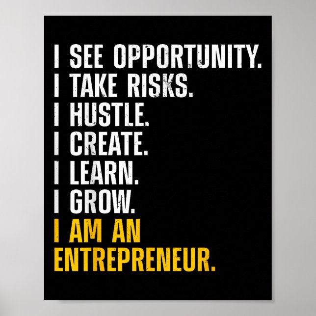 Cool Entrepreneur Art For Men Women Ceo New Busine Poster (Front)