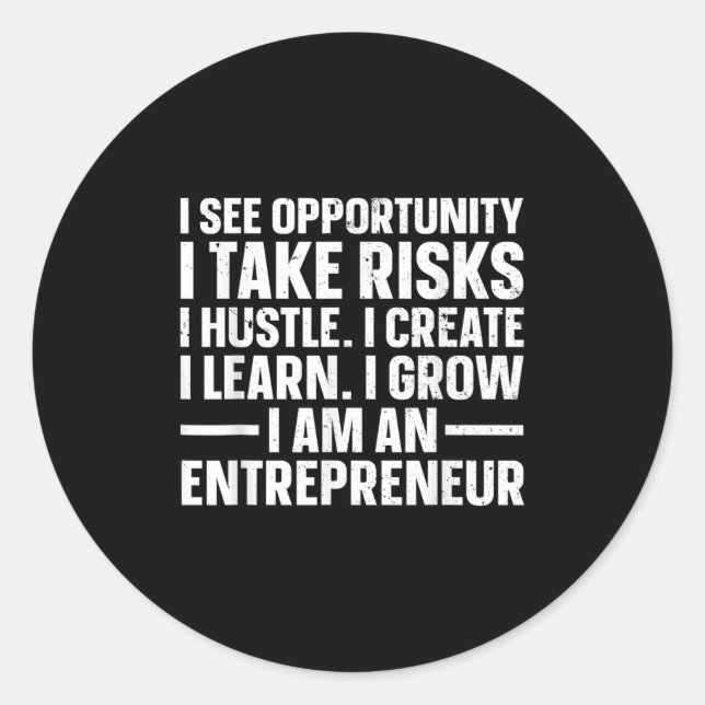 Cool Entrepreneur Art For Men Women Young New Busi Classic Round Sticker (Front)