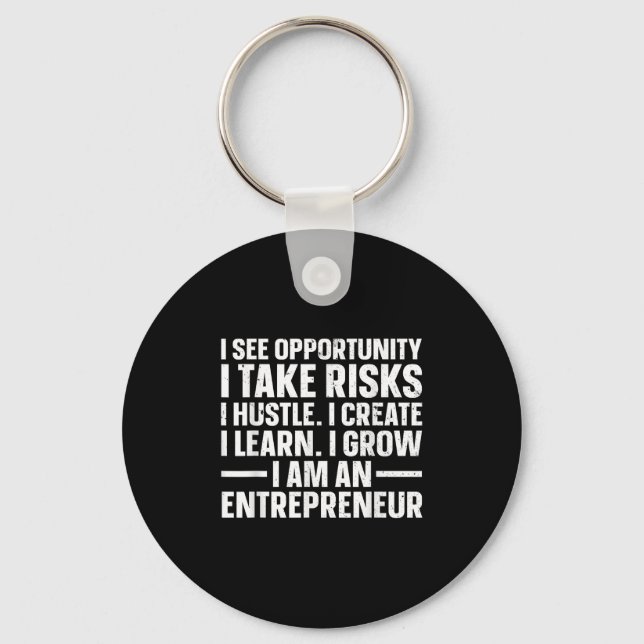 Cool Entrepreneur Art For Men Women Young New Busi Key Ring (Front)