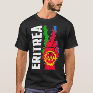 Cool Eritrea Flag Victory Two Fingers Patriotic T-Shirt