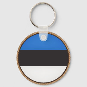 Cool Estonia Flag Seal Key Ring