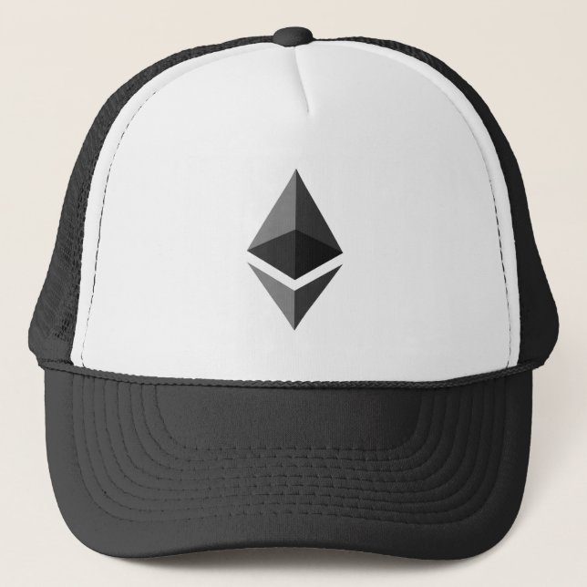 Cool Ethereum Cryptocurrency Coin Sign Trucker Hat (Front)