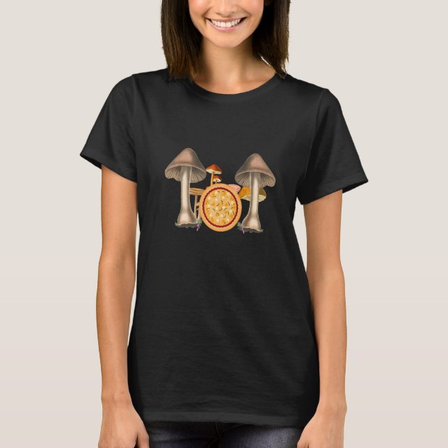 Cool Evolution of Drums  Veggie Drumming T-Shirt (Front)