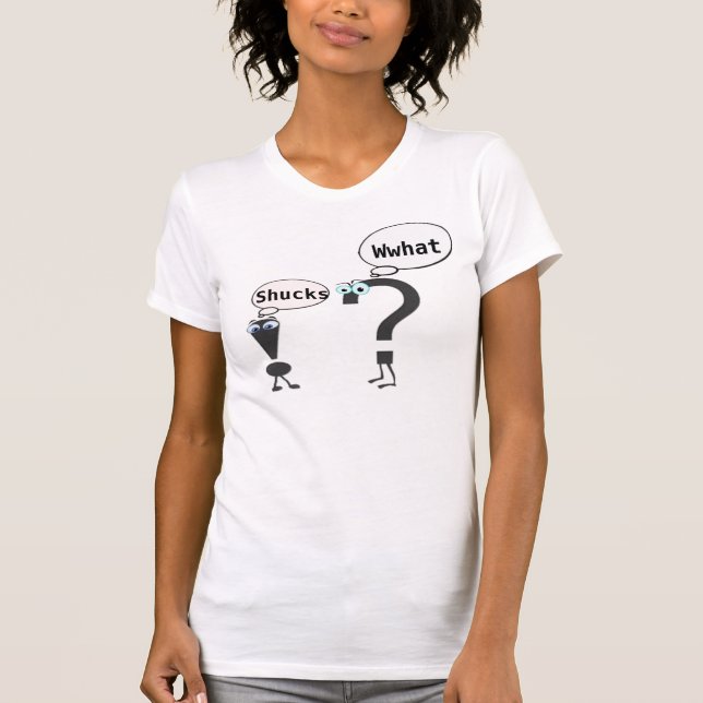 Cool Exclamation Question Symbols Fun Conversation T-Shirt (Front)