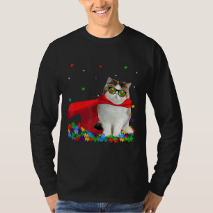 Cool Exotic Autism Awareness Graphic Cat T-Shirt