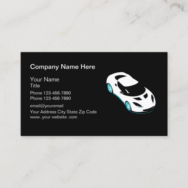 Cool Exotic Car Sales Broker Business Card (Front)