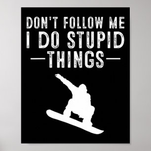 Cool Extreme Sports Lovers Snowboard Kids Designs Poster