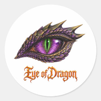 Cool Eye of Dragon Purple Fantasy Dragon Eyeball Classic Round Sticker