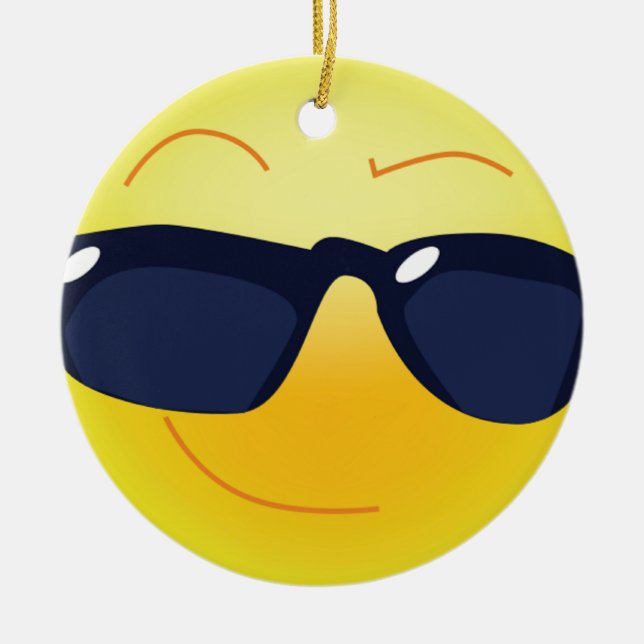 COOL FACE CERAMIC TREE DECORATION (Front)