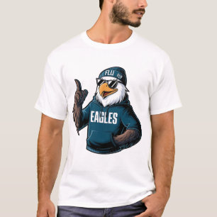 Cool Face Eagles with Sunglasses Graphic Eagles  T-Shirt
