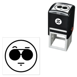 Cool Face Emoticon Self-Inking Stamp
