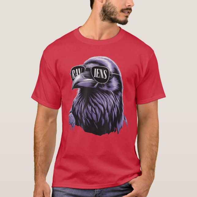 Cool Face Raven with Sunglasses Women and Men Mary T-Shirt (Front)