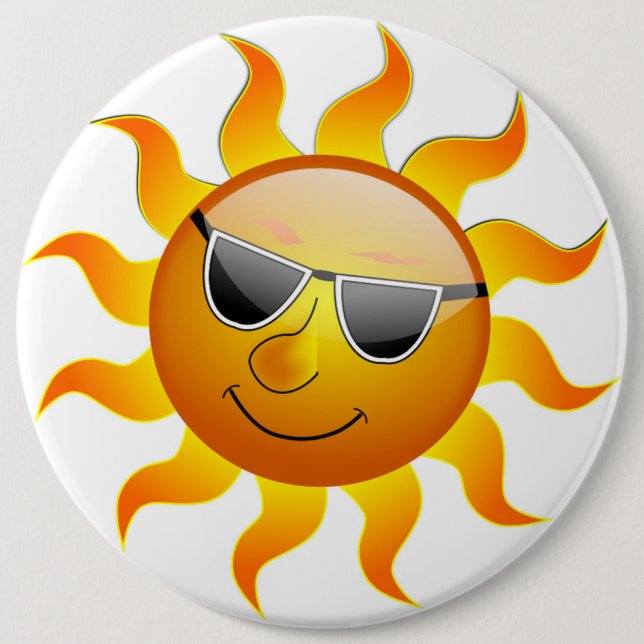 COOL FACE SUNSHINE 6 CM ROUND BADGE (Front)