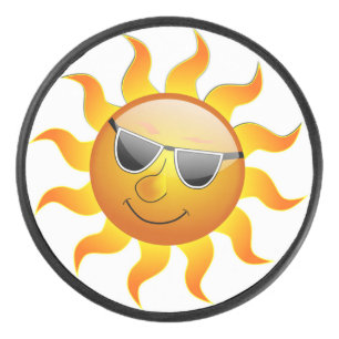 COOL FACE SUNSHINE HOCKEY PUCK