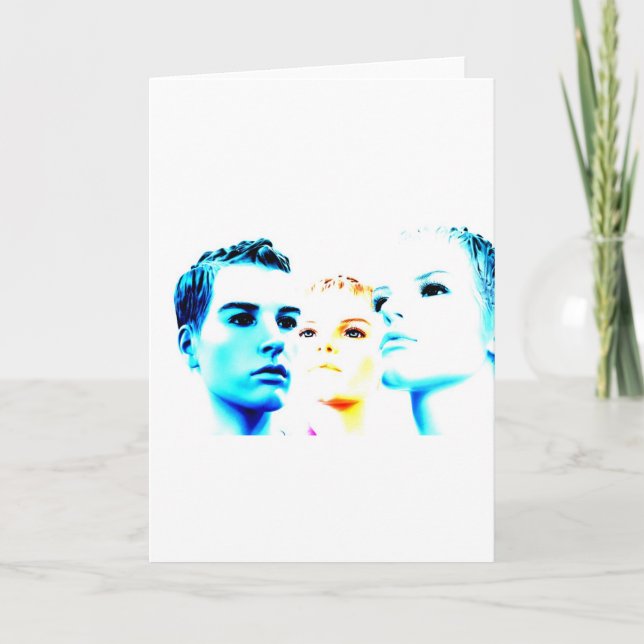 Cool faces (three) friends, minimalist design card (Front)