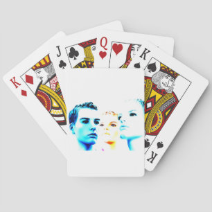 Cool faces (three) friends, minimalist design playing cards