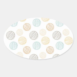 Cool Faded Colourful Balls of Yarn Pattern Gifts Oval Sticker