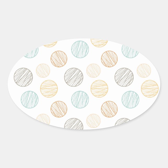 Cool Faded Colourful Balls of Yarn Pattern Gifts Oval Sticker (Front)