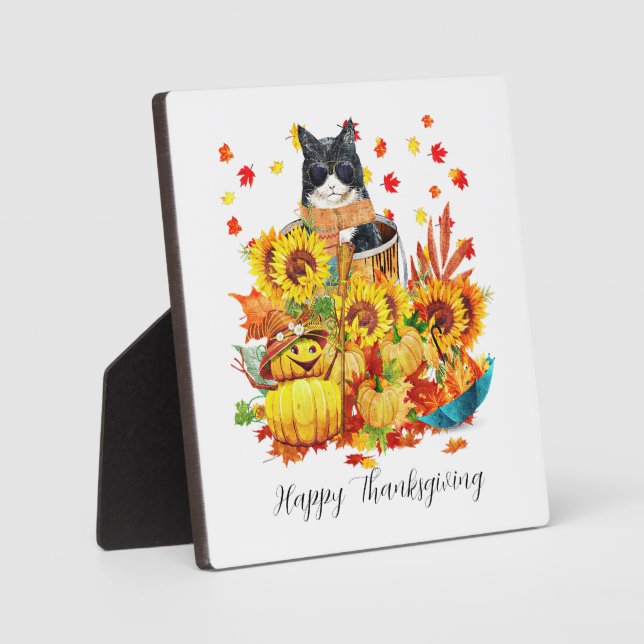 Cool fall cat   plaque (Front)
