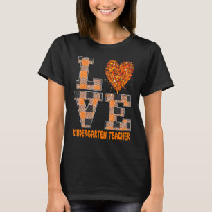 Cool Fall Paraeducator Cute Fall Teacher Kinderart T-Shirt