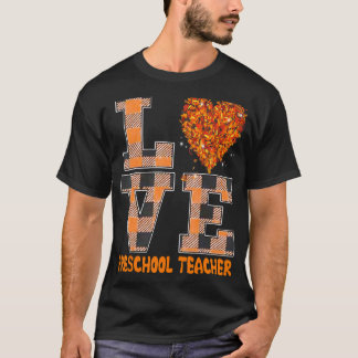 Cool Fall Paraeducator Cute Fall Teacher Preschool T-Shirt