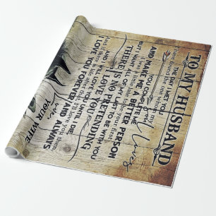 Cool Family Decoration To My Husband Letter Wrapping Paper
