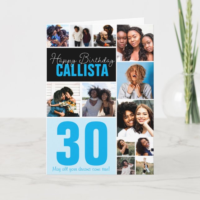 Cool Family Friends Photo Collage Happy Birthday Card (Front)