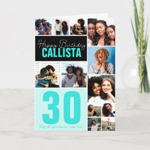 Cool Family Friends Photo Collage Happy Birthday Card