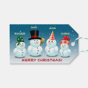 Cool Family of Snowmen Gift Tags