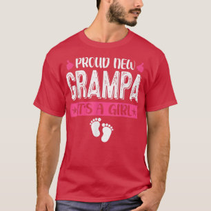 Cool Family Proud New Grampa It's A Girl Gender Re T-Shirt