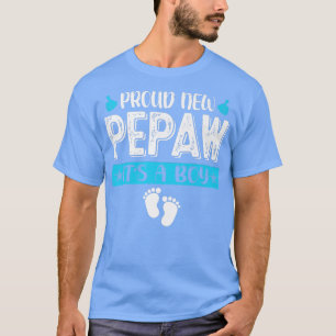 Cool Family Proud New Pepaw It's A Boy Gender Reve T-Shirt