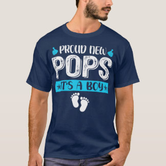 Cool Family Proud New Pops It's A Boy Gender Revea T-Shirt