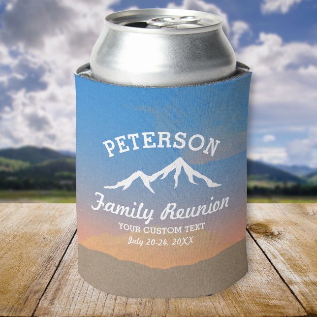 Cool Family Reunion Mountain Sunrise & Clouds Can Cooler (Creator Uploaded)