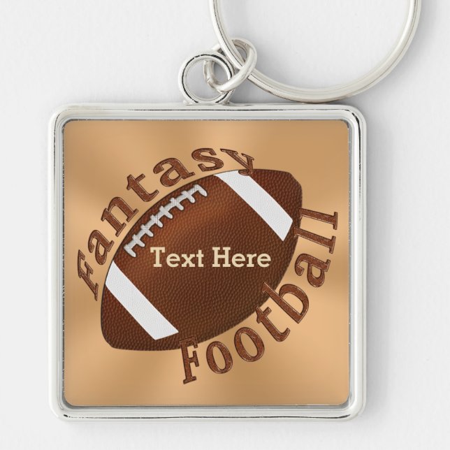Cool Fantasy Football Gifts Personalized Your TEXT Key Ring (Front)