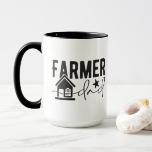Cool Farmer Dad word art add monogram Mug