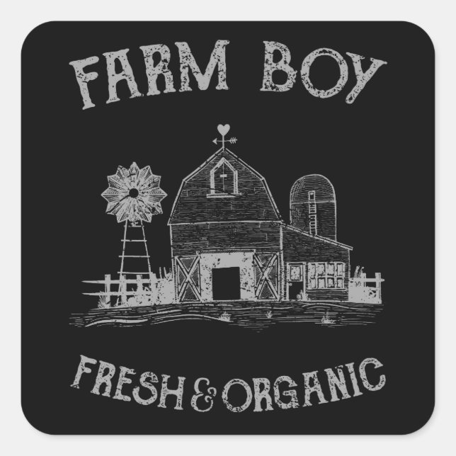 Cool Farmers Farmboy Fresh Organic Farm Life Square Sticker (Front)