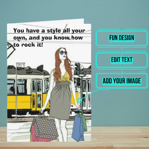 Cool Fashionista Sentimental Birthday Card