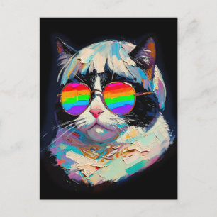 Cool Fat Cat (Painting #1 / Black) Postcard