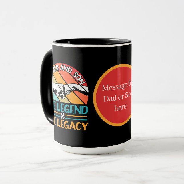 Cool Father and son customizable add message  Mug (Front Left)