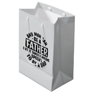 Cool father dad word art medium gift bag
